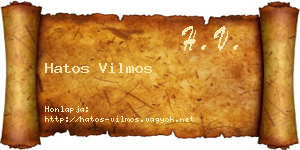 Hatos Vilmos névjegykártya
